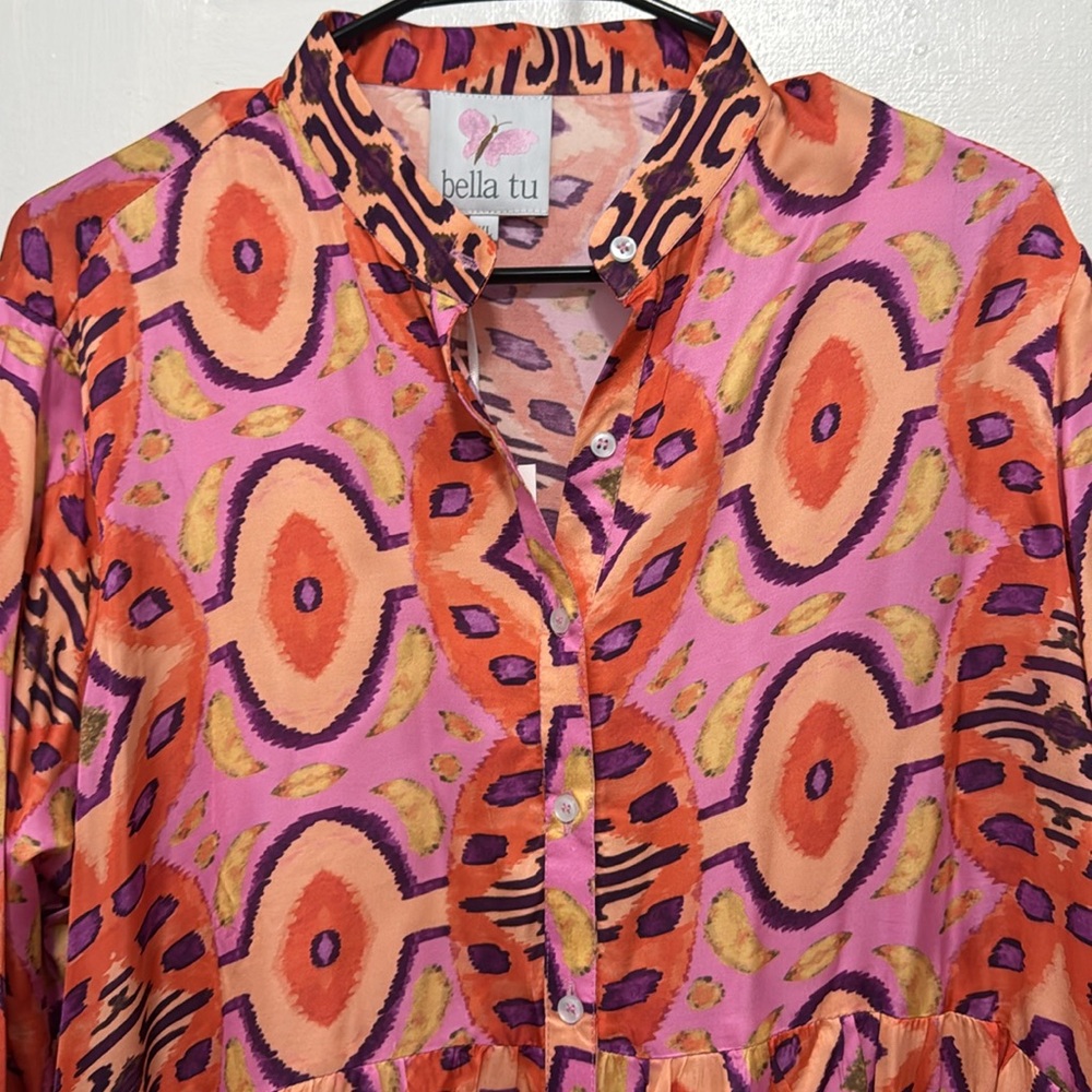 NWT Bella Tu Ikat Kinsey Shirt Dress XL